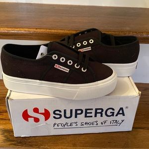 SUPERGA black platform size 6.5